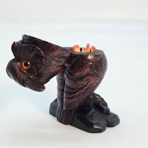 A RARE SWISSBLACK FOREST OWL MATCH HOLDER - ADDITIONAL PHOTO 7