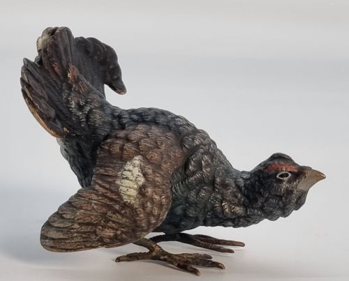 Austrian cold painted bronze capercaillie by Bergman circa 1900