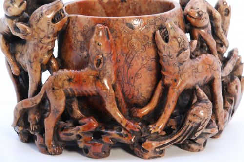 CHINESE CARVED SOAPSTONE BRUSH POT - ADDITIONAL PHOTO 7