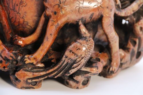 CHINESE CARVED SOAPSTONE BRUSH POT - ADDITIONAL PHOTO 10
