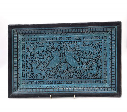 A Rare Chinese Blue Cinnabar Lacquer Tray Circa 1920