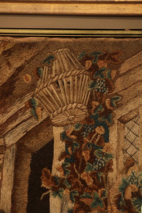 19TH C NEEDLEWORK AND HAND PAINTED SILK PICTURE ENGLISH CIRCA 1830 - ADDITIONAL PHOTO 5