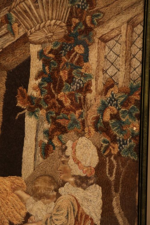 19TH C NEEDLEWORK AND HAND PAINTED SILK PICTURE ENGLISH CIRCA 1830 - ADDITIONAL PHOTO 6