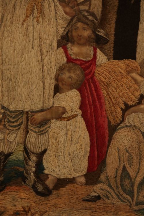 19TH C NEEDLEWORK AND HAND PAINTED SILK PICTURE ENGLISH CIRCA 1830 - ADDITIONAL PHOTO 7