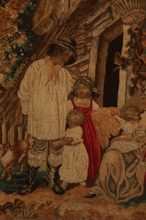 19TH C NEEDLEWORK AND HAND PAINTED SILK PICTURE ENGLISH CIRCA 1830 - ADDITIONAL PHOTO 8