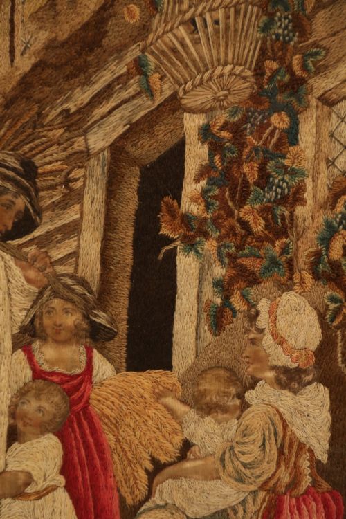 19TH C NEEDLEWORK AND HAND PAINTED SILK PICTURE ENGLISH CIRCA 1830 - ADDITIONAL PHOTO 10