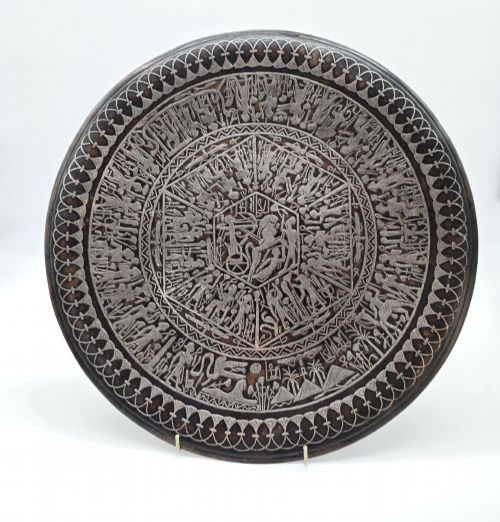 A LARGE AND FINELY DECORATED EGYPTIAN CAIRO WARE WALL CHARGER CIRCA 1900 - ADDITIONAL PHOTO 10