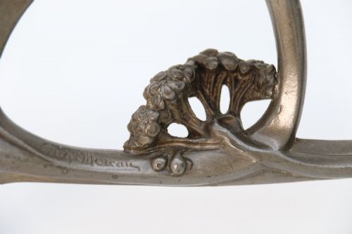 ANTIQUE FRENCH ART NOUVEAU PEWTER TABLE MIRROR BY LOUIS AUGUSTE MOREAU CIRCA 1890 - ADDITIONAL PHOTO 6