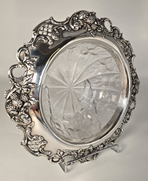 TIFFANY CO STERLING SILVER CRYSTAL BOWL C1910 - ADDITIONAL PHOTO 1