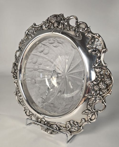 TIFFANY CO STERLING SILVER CRYSTAL BOWL C1910 - ADDITIONAL PHOTO 2