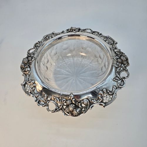 TIFFANY CO STERLING SILVER CRYSTAL BOWL C1910 - ADDITIONAL PHOTO 3