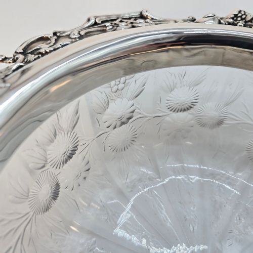 TIFFANY CO STERLING SILVER CRYSTAL BOWL C1910 - ADDITIONAL PHOTO 4