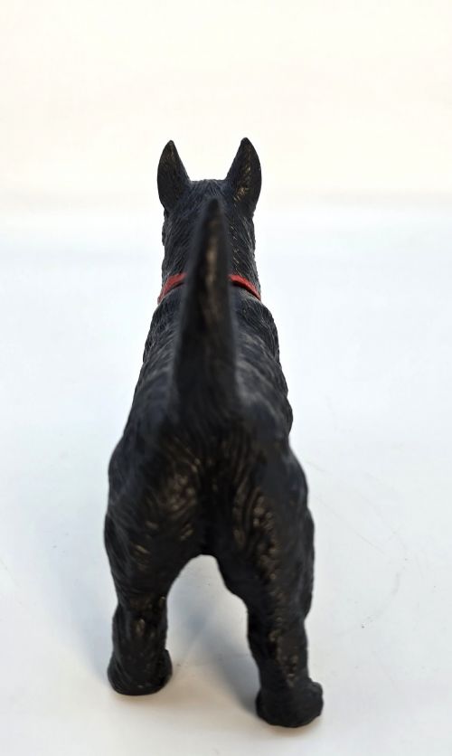 ANTIQUE 1920S HAND PAINTED SCOTTIE DOG TABLE LIGHTER IN CAST METAL - ADDITIONAL PHOTO 5