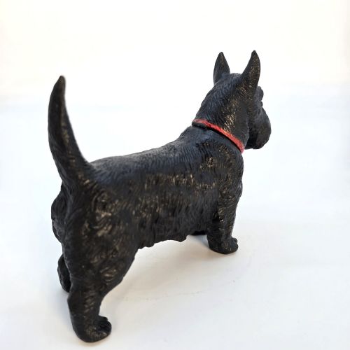 ANTIQUE 1920S HAND PAINTED SCOTTIE DOG TABLE LIGHTER IN CAST METAL - ADDITIONAL PHOTO 6