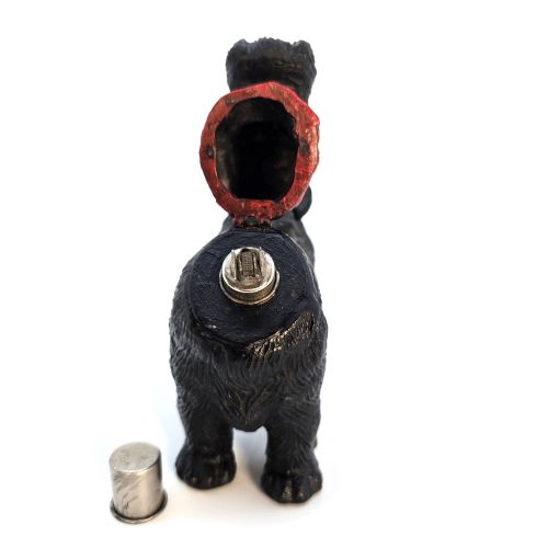 ANTIQUE 1920S HAND PAINTED SCOTTIE DOG TABLE LIGHTER IN CAST METAL - ADDITIONAL PHOTO 10