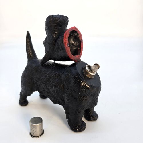 ANTIQUE 1920S HAND PAINTED SCOTTIE DOG TABLE LIGHTER IN CAST METAL - ADDITIONAL PHOTO 12