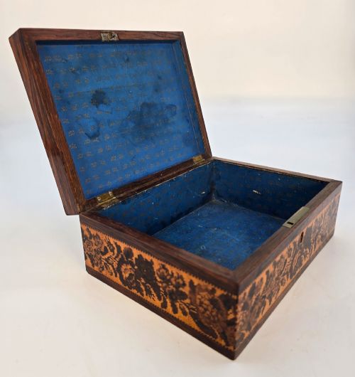 ANTIQUE ENGLISH 19TH CENTURY TUNBRIDGE WARE MARQUETRY JEWELLERY BOX BY EDMUND NYE C1870 - ADDITIONAL PHOTO 5