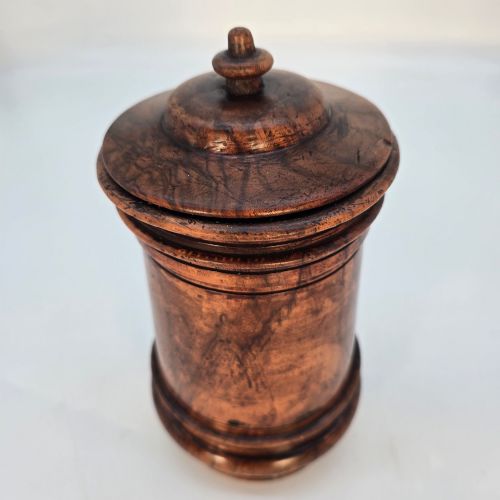 ANTIQUE LARGE 18TH C ENGLISH WALNUT TREEN TOBACCO JAR C1790 - ADDITIONAL PHOTO 3