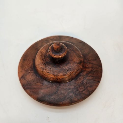 ANTIQUE LARGE 18TH C ENGLISH WALNUT TREEN TOBACCO JAR C1790 - ADDITIONAL PHOTO 5