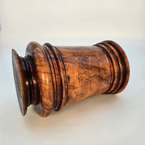 ANTIQUE LARGE 18TH C ENGLISH WALNUT TREEN TOBACCO JAR C1790 - ADDITIONAL PHOTO 9
