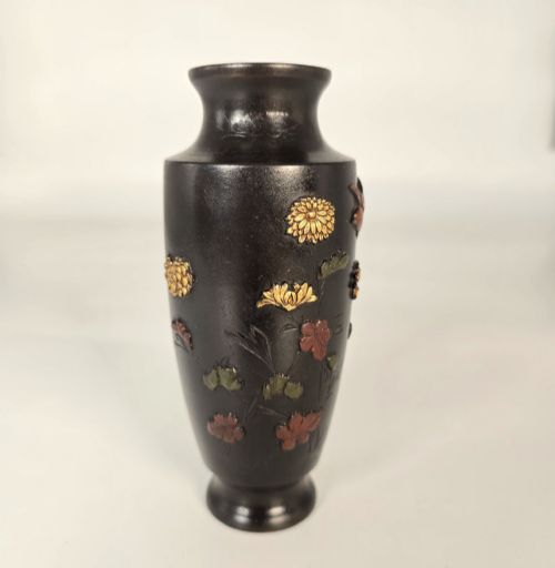 JAPANESE BRONZE VASE MEIJI PERIOD CIRCA 1900 15CM HIGH - ADDITIONAL PHOTO 2