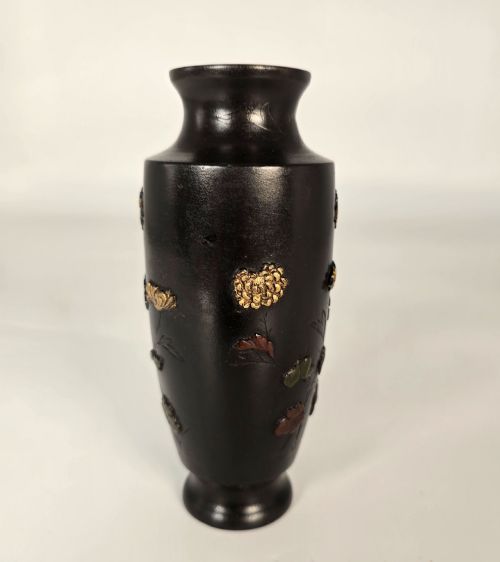 JAPANESE BRONZE VASE MEIJI PERIOD CIRCA 1900 15CM HIGH - ADDITIONAL PHOTO 3