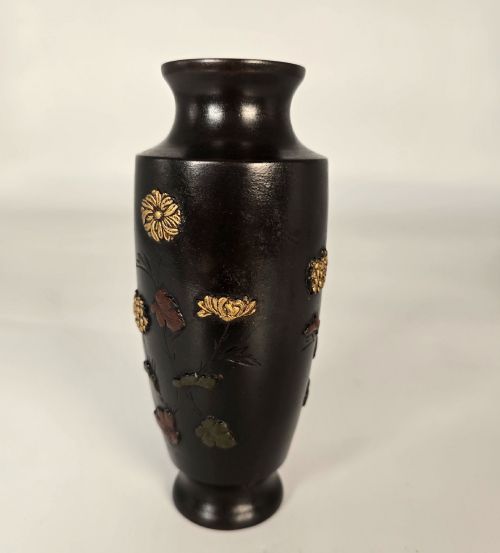 JAPANESE BRONZE VASE MEIJI PERIOD CIRCA 1900 15CM HIGH - ADDITIONAL PHOTO 4