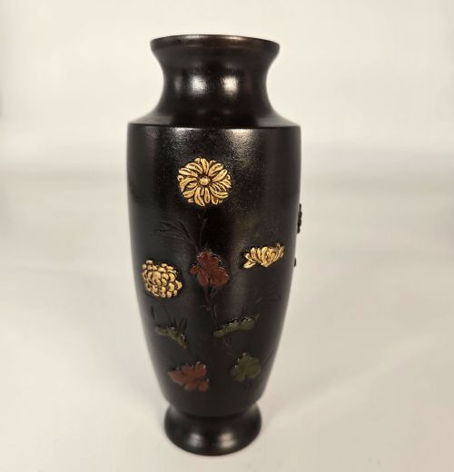 JAPANESE BRONZE VASE MEIJI PERIOD CIRCA 1900 15CM HIGH - ADDITIONAL PHOTO 5