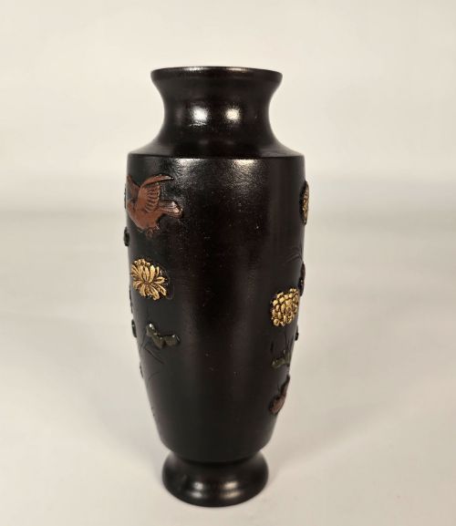 JAPANESE BRONZE VASE MEIJI PERIOD CIRCA 1900 15CM HIGH - ADDITIONAL PHOTO 7