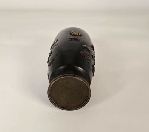 JAPANESE BRONZE VASE MEIJI PERIOD CIRCA 1900 15CM HIGH - ADDITIONAL PHOTO 9