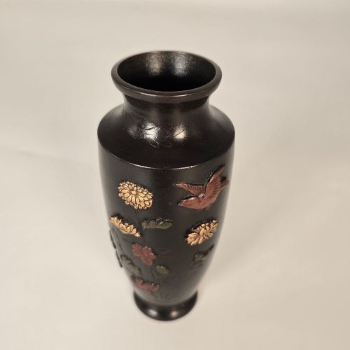 JAPANESE BRONZE VASE MEIJI PERIOD CIRCA 1900 15CM HIGH - ADDITIONAL PHOTO 11
