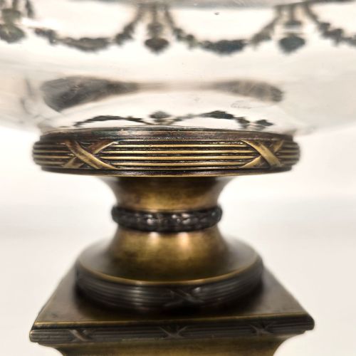 LARGE FRENCH GLASS AND BRONZE MOUNTED PEDESTAL BOWL C 1860 - ADDITIONAL PHOTO 10
