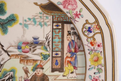 A RARE PAIR OF SPODE STONE CHINA OCTAGONAL CABINET PLATES ENGLAND CIRCA 1820 - ADDITIONAL PHOTO 5