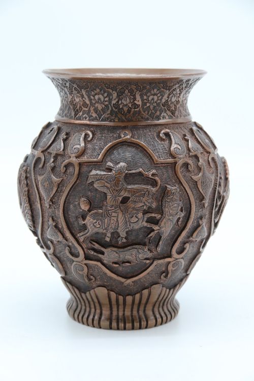 LATE 19TH CENTURY INDIAN REPOUSS COPPER VASE - ADDITIONAL PHOTO 4