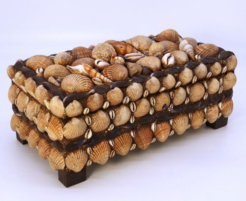 Rare Interwar English Folk Art Shellwork Box