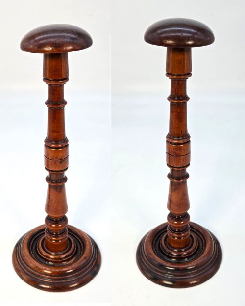 Pair of Wig Stands English Circa 1730, Made from Yew Wood