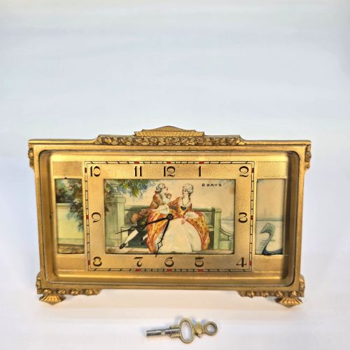 A Fine Swiss Art Deco 8-Day Strut Clock/table Clock C.1920