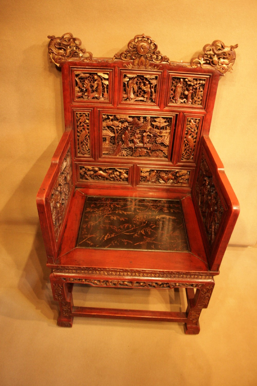 A  highly decorative pair of Chinese Throne Chairs View III