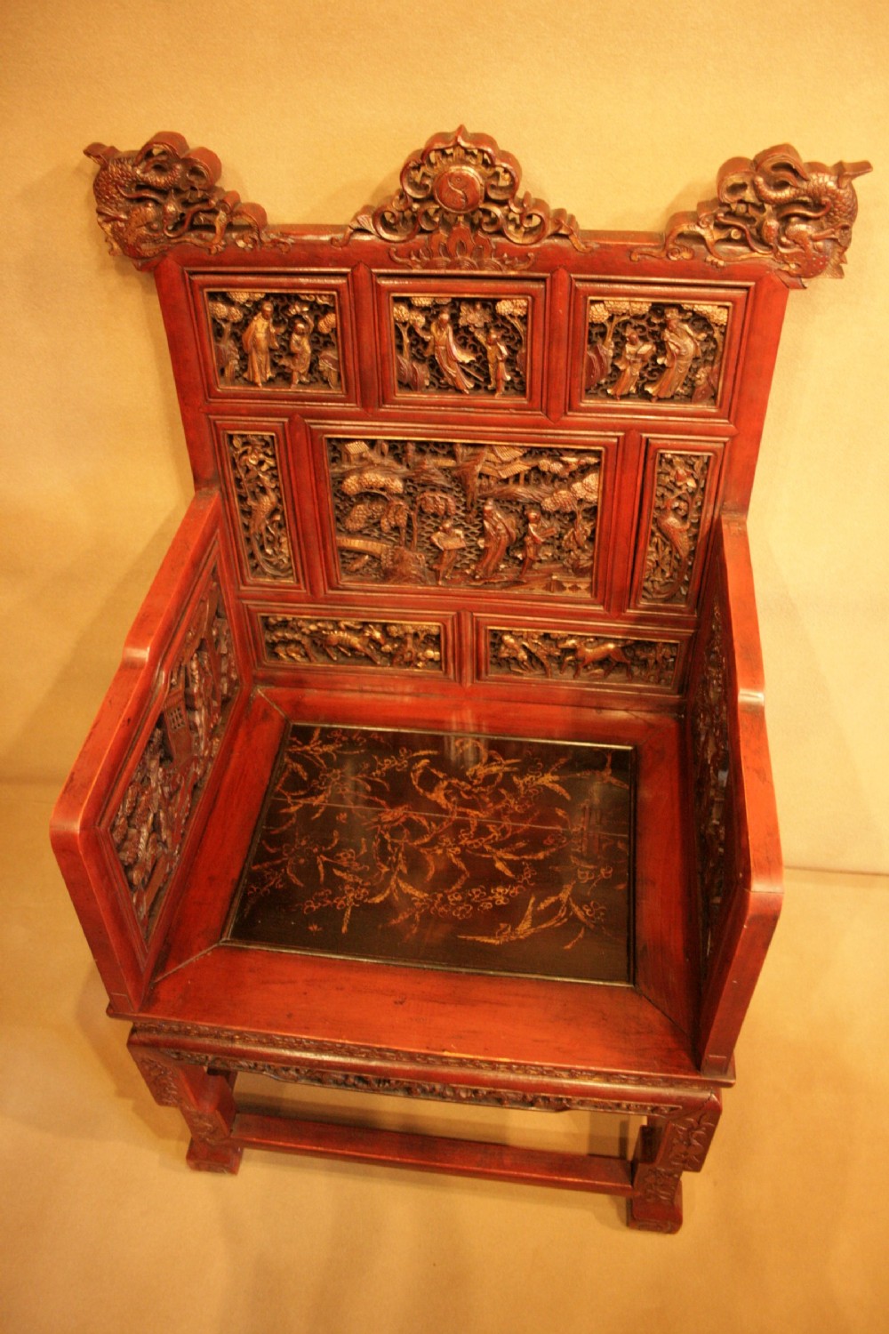 A  highly decorative pair of Chinese Throne Chairs View IV