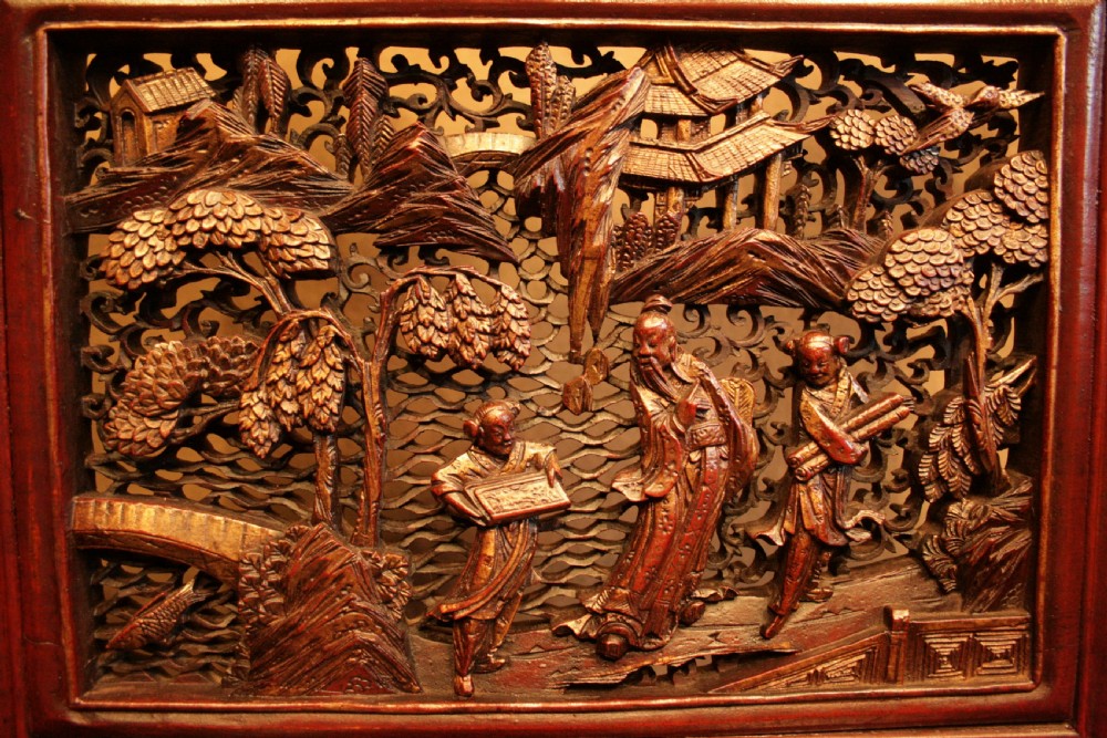 A  highly decorative pair of Chinese Throne Chairs View VIII