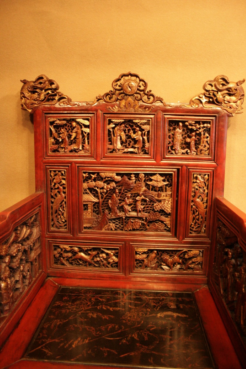 A  highly decorative pair of Chinese Throne Chairs View IX