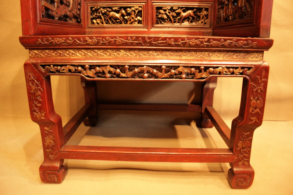 A  highly decorative pair of Chinese Throne Chairs View XI