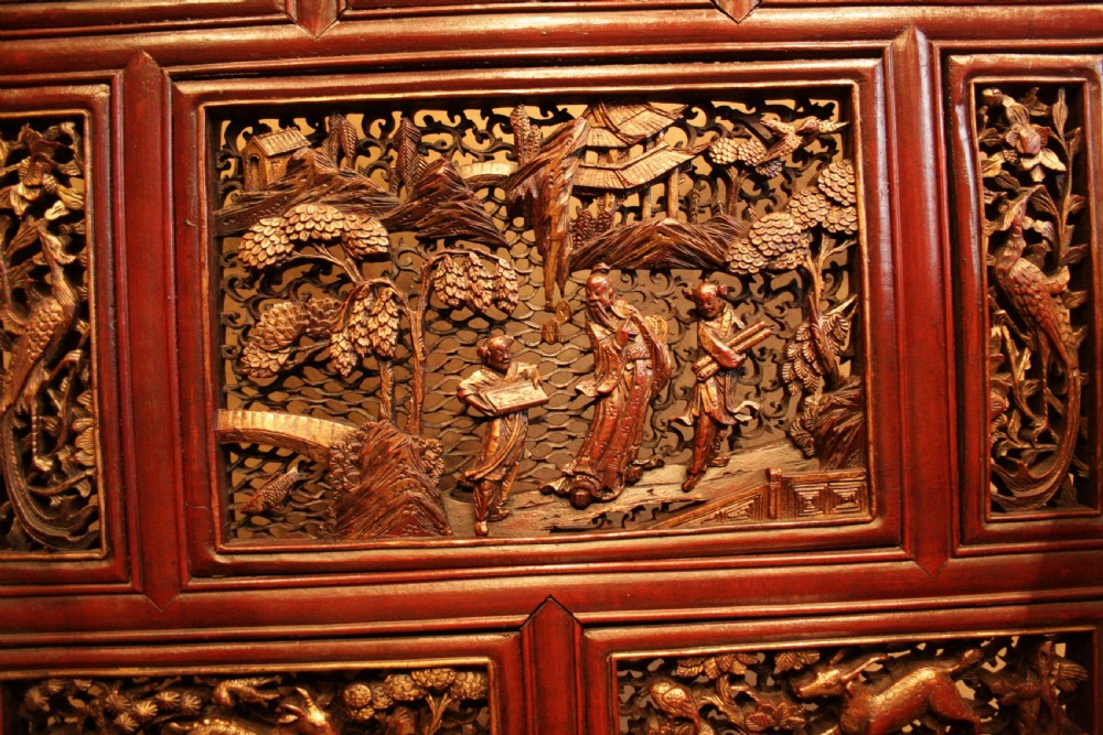 A  highly decorative pair of Chinese Throne Chairs View XIII