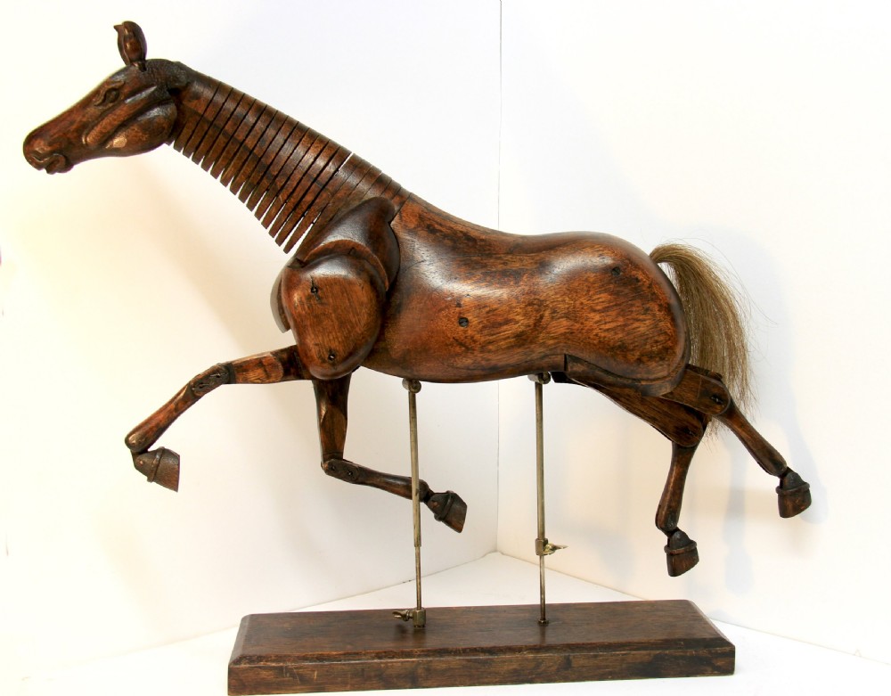 Artists Articulated mahogany Horse View XIV