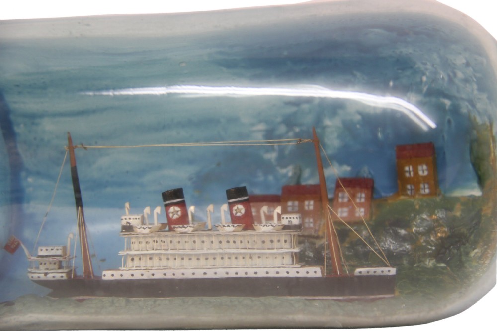 A detailed Passenger Ship in Bottle View X
