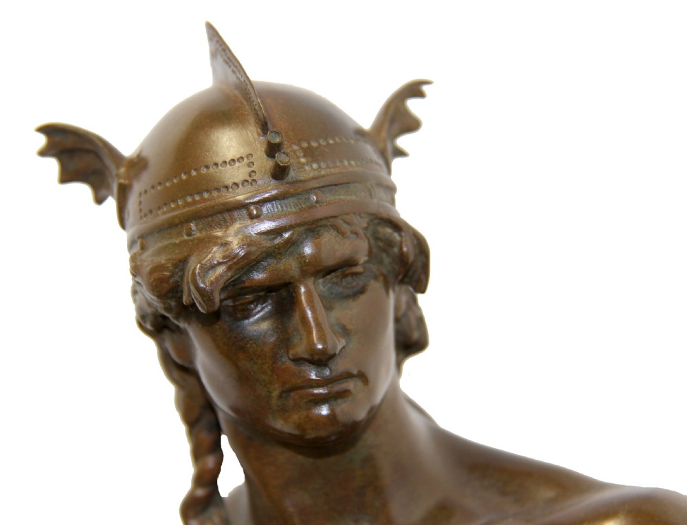 Impressive Bronze Figure of a Warrior, Sword Of Valor View II