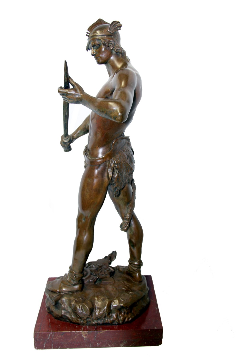 Impressive Bronze Figure of a Warrior, Sword Of Valor View VI