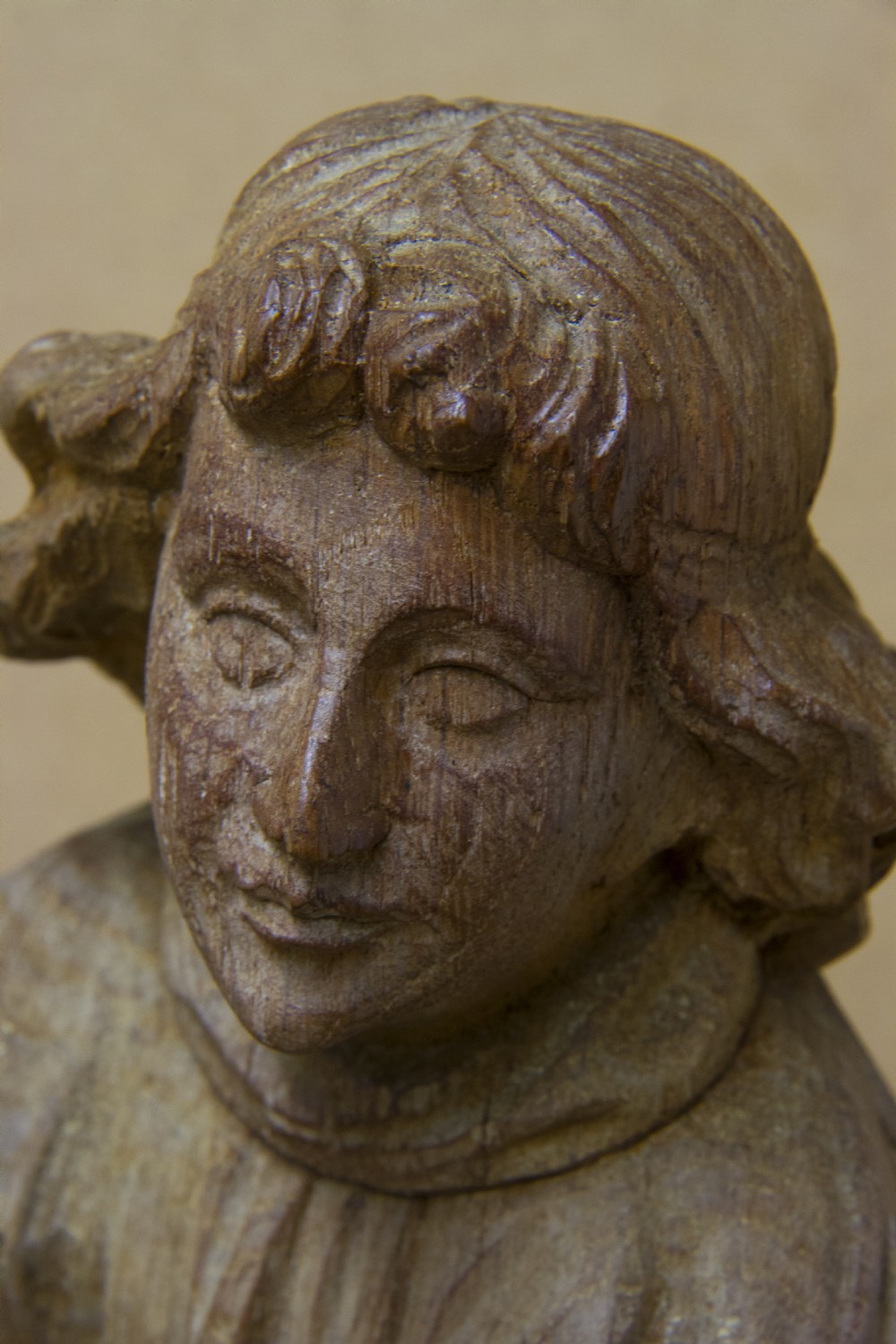 A rare pair of early carved oak religious figures of saints View III