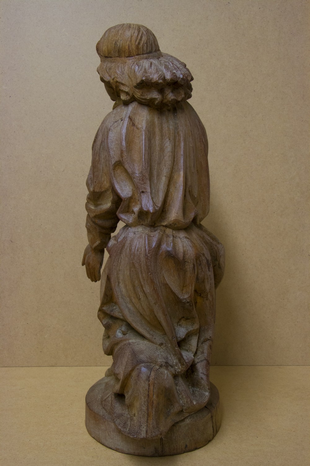 A rare pair of early carved oak religious figures of saints View VI