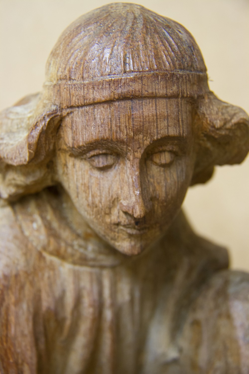 A rare pair of early carved oak religious figures of saints View XI